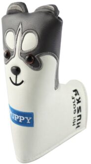 Golf Club Head Cover Husky Patroon Draagbare PU Pluizige Voering Putter Headcover Protector Case Voor Golfers Super Pluche A3