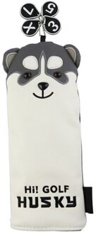 Golf Club Head Cover Husky Patroon Draagbare PU Pluizige Voering Putter Headcover Protector Case Voor Golfers Super Pluche A5