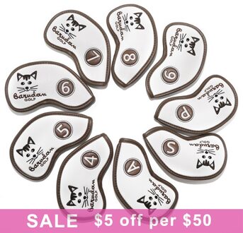 Golf Club Iron Cover Headcover Cut Cat Golf Iron Kopafdekkingen Golf Club Iron Headovers Wiggen Covers 9 stks/set