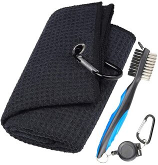 Golf Gear Cleaning Kit Microfiber Towelwith Karabijnhaak Club Borstel Club Groove Cleaner Golf Accessoires