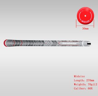 Golf Grips Golf Club Grips Ijzer En Hout Grips 60X Mc4 Drie Kleur 10 Stuks Standaard En Midsize grijs-midsize