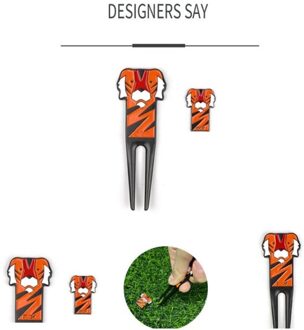 Golf Groene Vork Bal Marker Set Cartoon Tijger Golf Vork