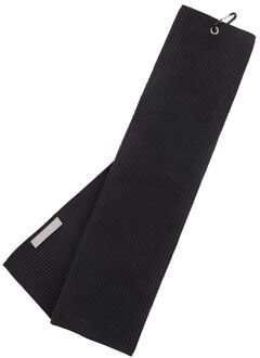 Golf Handdoek 12 "× 20" Gevouwen Microfiber Wafel Met Karabijnhaak Clip Voor Golf Sport Running Yoga -zwart