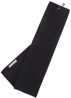 Golf Handdoek 12 "× 20" Gevouwen Microfiber Wafel Met Karabijnhaak Clip Voor Golf Sport -zwart