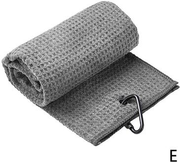 Golf Handdoek Wafel Patroon Katoen Met Karabijnhaak Reinigingsdoekjes Microfiber Haak Reinigt Clubs Ballen Handen grijs