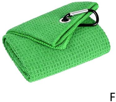 Golf Handdoek Wafel Patroon Katoen Met Karabijnhaak Reinigingsdoekjes Microfiber Haak Reinigt Clubs Ballen Handen groen