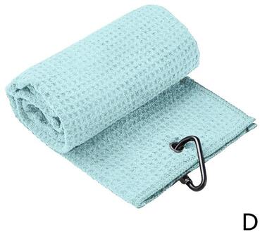Golf Handdoek Wafel Patroon Katoen Met Karabijnhaak Reinigingsdoekjes Microfiber Haak Reinigt Clubs Ballen Handen licht blauw