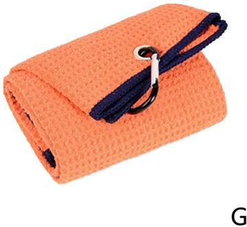 Golf Handdoek Wafel Patroon Katoen Met Karabijnhaak Reinigingsdoekjes Microfiber Haak Reinigt Clubs Ballen Handen oranje