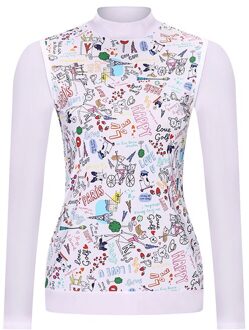 Golf Ice Zijde Lange Mouwen Vrouwen Zon Beschermende Kleding Mode Slanke Afdrukken Dames Outdoor Sport Dieptepunt Shirt wit / S
