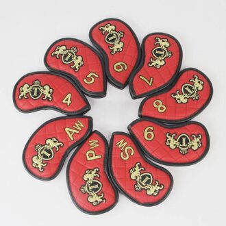 Golf Iron Head Cover #4-9 Pas Licht Pu Golf Irons Set Headcovers Voor Mannen Vrouwen 6 Kleuren Golf Iron Head Covers rood