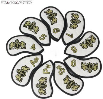 Golf Iron Head Cover #4-9 Pas Licht Pu Golf Irons Set Headcovers Voor Mannen Vrouwen 6 Kleuren Golf Iron Head Covers wit