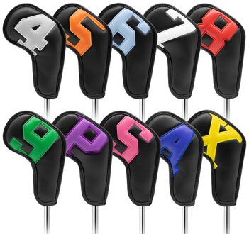 Golf Irons Kopafdekkingen Ijzer Headcovers Wiggen Cover 4-9 Pasx 10Pcs Kleurrijke Nummer kleur 1
