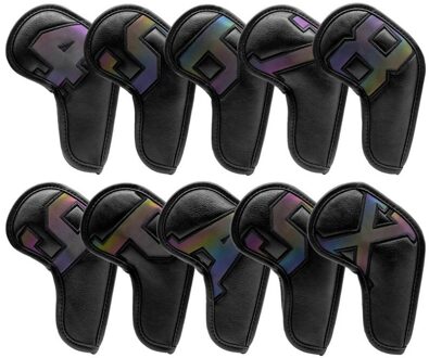 Golf Irons Kopafdekkingen Ijzer Headcovers Wiggen Cover 4-9 Pasx 10Pcs Kleurrijke Nummer kleur 2