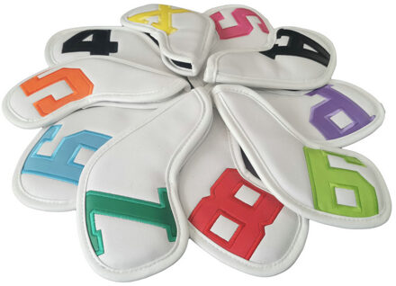Golf Irons Kopafdekkingen Ijzer Headcovers Wiggen Cover 4-9 Pasx 10Pcs Kleurrijke Zwart kleur 2