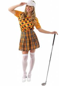 Golf kostuum dames carnaval oranje/zwart