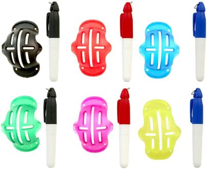 Golf Liner Bal Lijn Marker Praktische Markering, Multifunctionele Bal Uitlijning Bal Liner, golfbal Tool Met 6 Stuks Pen