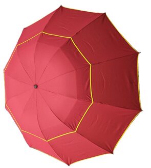 Golf Paraplu Double Layer Zon Duurzaam Snelle Droog Grote Draagbare Winddicht Anti Uv Regen Travel Mode Drie Vouwen Rood