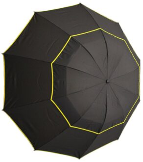 Golf Paraplu Double Layer Zon Duurzaam Snelle Droog Grote Draagbare Winddicht Anti Uv Regen Travel Mode Drie Vouwen zwart