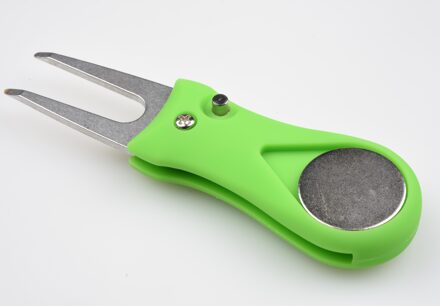 Golf Pitchfork Bal Marker Opvouwbare Reparatie Tool Golf Training Aids Switchblade Pitch Groove Cleaner Golf Accessoires groen