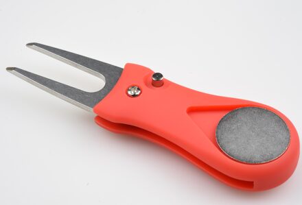 Golf Pitchfork Bal Marker Opvouwbare Reparatie Tool Golf Training Aids Switchblade Pitch Groove Cleaner Golf Accessoires rood