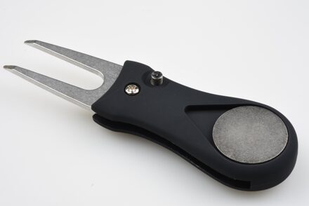 Golf Pitchfork Bal Marker Opvouwbare Reparatie Tool Golf Training Aids Switchblade Pitch Groove Cleaner Golf Accessoires zwart