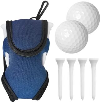 Golfballen En Tees Bag Holder Heuptas Golf Carrier Case Met 2 Ballen 4 Tees blauw