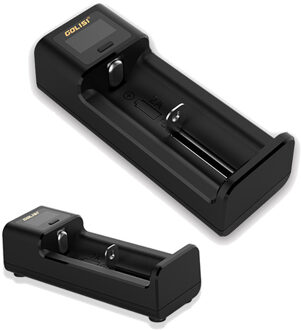 Golisi I2 I4 I1 LCD Display Usb-poort Smart Lite Batterij Lader Voor Li-Ion/Ni-Mh/Ni-cd batterij 2Slots I1 zwart