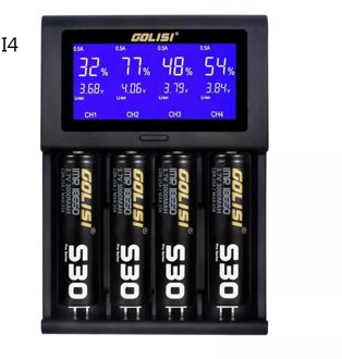 Golisi I2 I4 I1 LCD Display Usb-poort Smart Lite Batterij Lader Voor Li-Ion/Ni-Mh/Ni-cd batterij 2Slots