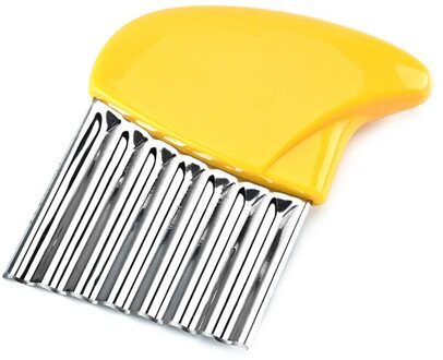 Golvend Aardappel Cutter Rvs Frieten Mes Wortel Groente Snijmachine Spiraal Snijgereedschap Keuken Koken Gadgets geel