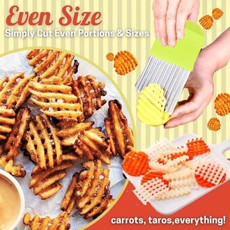 Golvend Frieten Cutter Rvs Aardappel Slicer Groente Chopper Veggie Slicer Duurzaam Keuken Gadgets Cutter Gereedschap