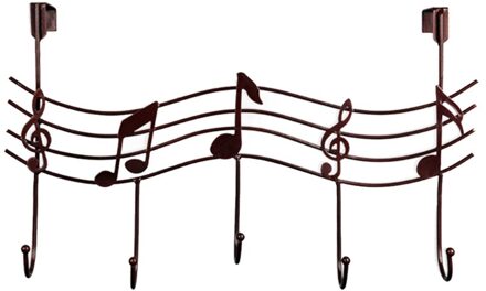 Golvend Muzieknoten 5 Haken Wandkapstokken Kleren Deur Hanger Elegante 37MF bronzen