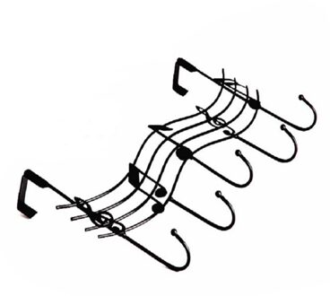 Golvend Muzieknoten 5 Haken Wandkapstokken Kleren Deur Hanger Elegante 37MF zwart
