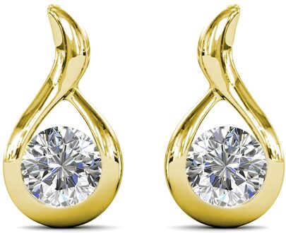 Golvende oorbellen - Goud en kristal