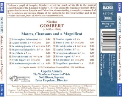Gombert: Motets, Chansons