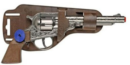 Gonher Cowboy verkleed speelgoed revolver/pistool metaal 8 schots plaffertjes Multi