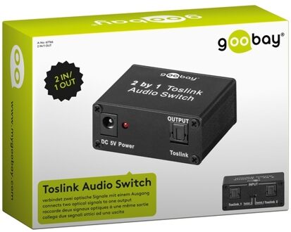Goobay 1x toslink out naar 2 x toslink in adapter Switch