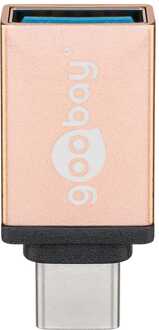 Goobay 56622 tussenstuk voor kabels USB-C USB-A Goud