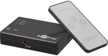 Goobay 58981 3 poorten HDMI-switch Met afstandsbediening, Met status-LEDs 1920 x 1080 pix