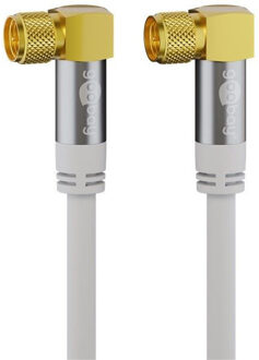 Goobay Antenne, Satelliet Aansluitkabel [1x F-stekker - 1x F-stekker] 1.00 m 135 dB Flexibel Wit