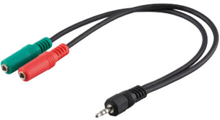 Goobay AVK 417-0030 0.3m audio kabel 0,3 m 3.5mm 2 x 3.5mm Zwart, Groen, Rood