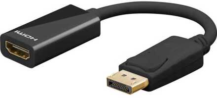 Goobay HDMI / DisplayPort Adapter [1x DisplayPort stekker - 1x HDMI-bus] Zwart Vergulde steekcontacten 20.00 cm