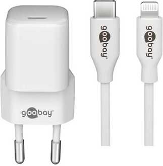 Goobay Lightning/USB-C PD oplaad set Nano (20 W) Oplader