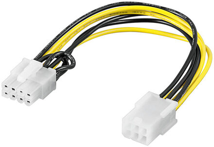 Goobay PCIe 6-pins (v) - PCIe 8-pins (m) voedingskabel - 0,20 meter