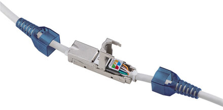 Goobay RJ45 Netwerk Adapter CAT 6A [1x LSA - 1x LSA] Grijs, Blauw