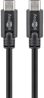 Goobay USB 3.1 (gen. 1) Aansluitkabel [1x USB-C stekker - 1x USB-C stekker] 3.0 m Zwart Stekker past op beide manieren