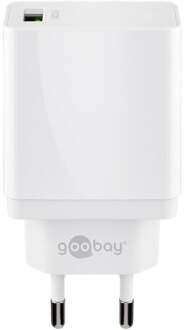 Goobay USB-A adapter - USB-A oplader - CEE 7/16 - USB-A adapter - 1 poorts - Quick Charge 3.0 - 3000mA - 18W - wit