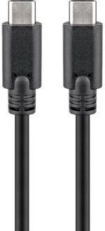 Goobay USB-C naar USB-C kabel - USB3.0 - tot 20V/3A / zwart - 1 meter