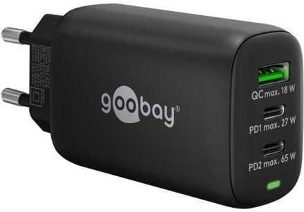 Goobay USB-C PD GaN Multiport snellader (65 W) Oplader