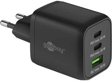 Goobay USB-C snellader Nano (65 W) en USB-C textielkabel Oplader