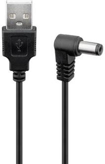Goobay USB-kabel met Power Plug 5,5x2,1mm - 1,5m - Zwart